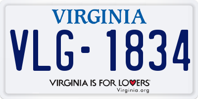 VA license plate VLG1834