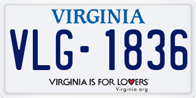 VA license plate VLG1836