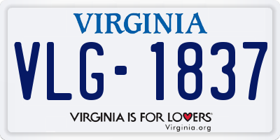 VA license plate VLG1837