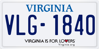 VA license plate VLG1840