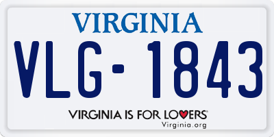 VA license plate VLG1843