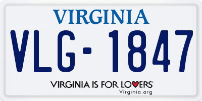 VA license plate VLG1847