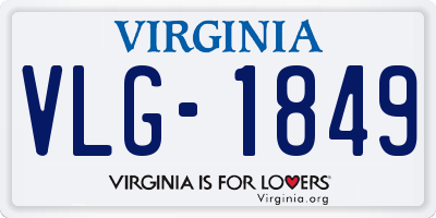 VA license plate VLG1849