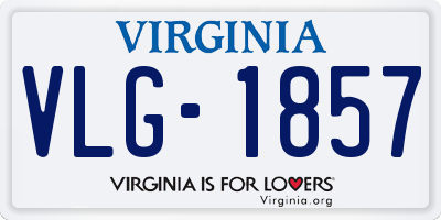 VA license plate VLG1857