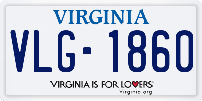 VA license plate VLG1860