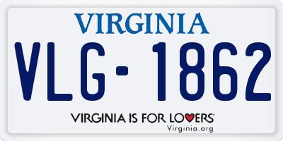 VA license plate VLG1862