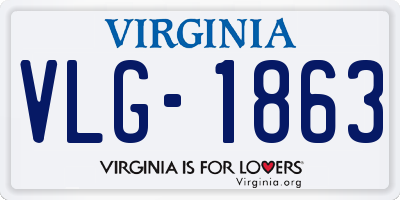 VA license plate VLG1863