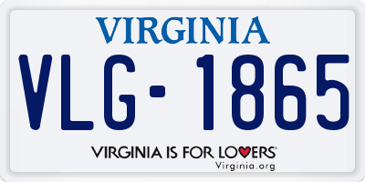 VA license plate VLG1865