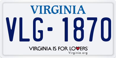 VA license plate VLG1870