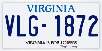 VA license plate VLG1872