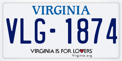 VA license plate VLG1874