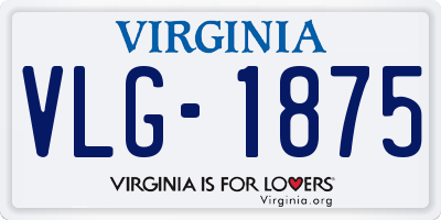 VA license plate VLG1875