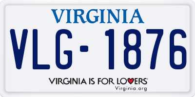 VA license plate VLG1876