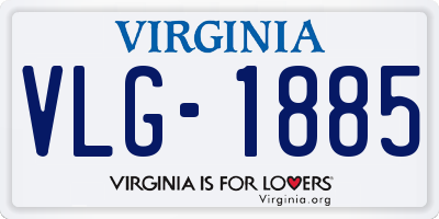 VA license plate VLG1885