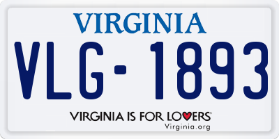 VA license plate VLG1893