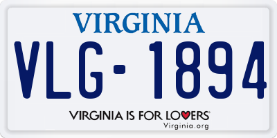VA license plate VLG1894