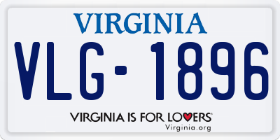 VA license plate VLG1896