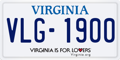 VA license plate VLG1900
