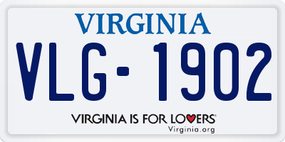 VA license plate VLG1902