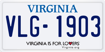 VA license plate VLG1903