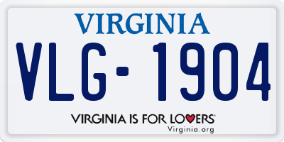 VA license plate VLG1904