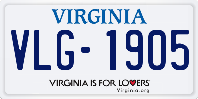 VA license plate VLG1905
