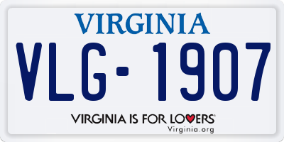 VA license plate VLG1907