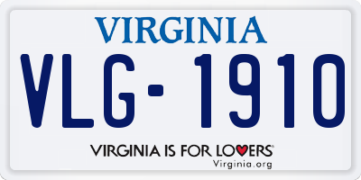 VA license plate VLG1910