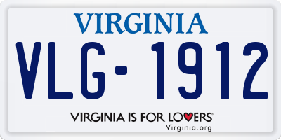VA license plate VLG1912