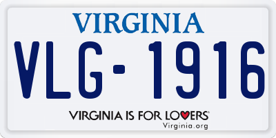 VA license plate VLG1916
