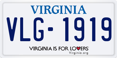 VA license plate VLG1919
