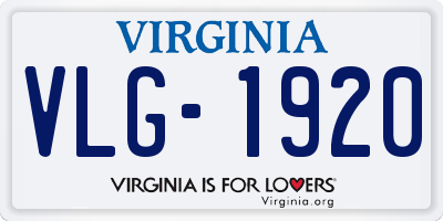 VA license plate VLG1920