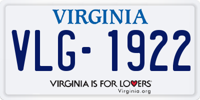VA license plate VLG1922