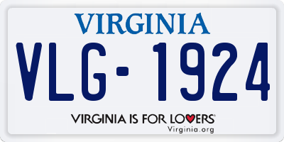VA license plate VLG1924