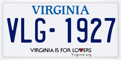 VA license plate VLG1927