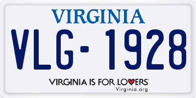 VA license plate VLG1928
