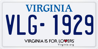VA license plate VLG1929
