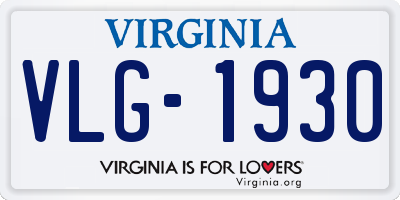 VA license plate VLG1930