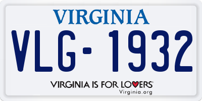 VA license plate VLG1932