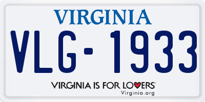 VA license plate VLG1933
