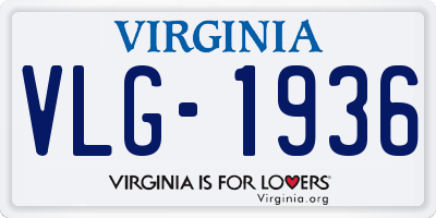 VA license plate VLG1936