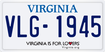 VA license plate VLG1945