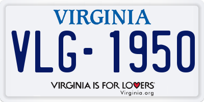 VA license plate VLG1950