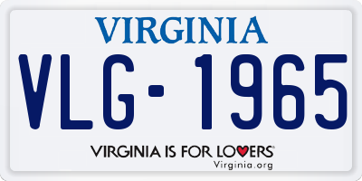 VA license plate VLG1965