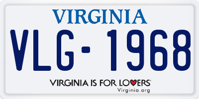 VA license plate VLG1968