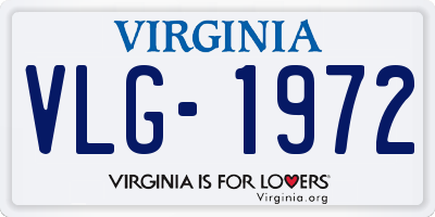 VA license plate VLG1972