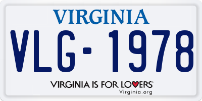 VA license plate VLG1978