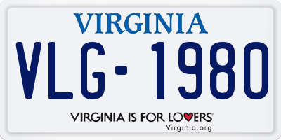VA license plate VLG1980