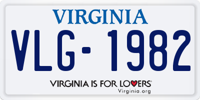 VA license plate VLG1982