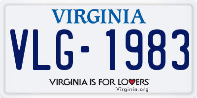 VA license plate VLG1983